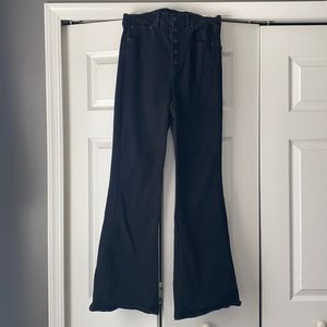 Black High Rise Flare Jeans